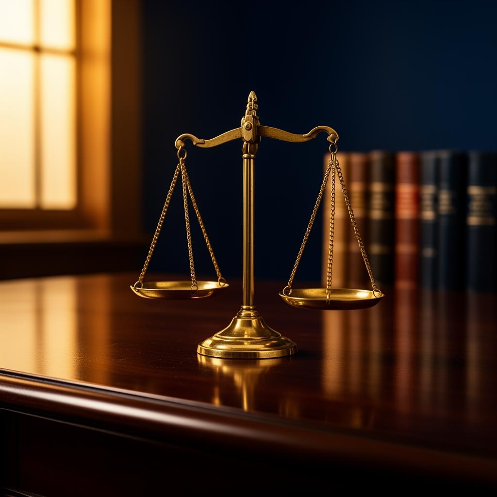 Brass scales of justice